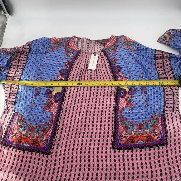 Anthropologie Nyza Beaded Multi Color Blouse By Bhanuni by Jyoti FREE SHIPPING - Picture 3 of 12